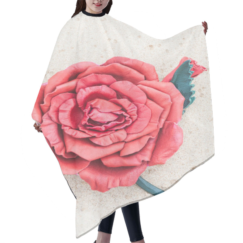 Personality  Handmade Flower Leather Brooch Hair Cutting Cape