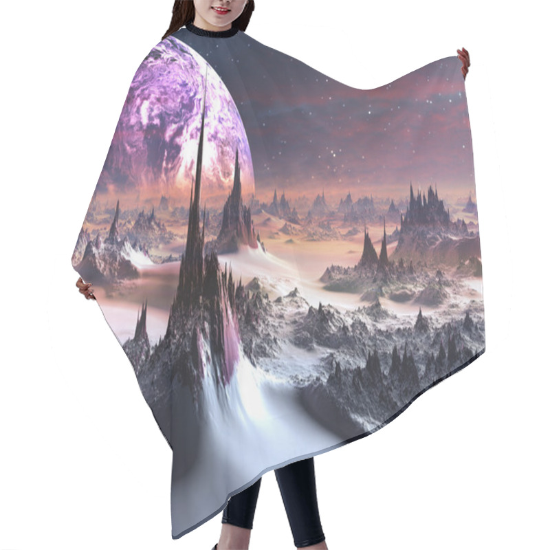 Personality  Alien World In Winter Hair Cutting Cape