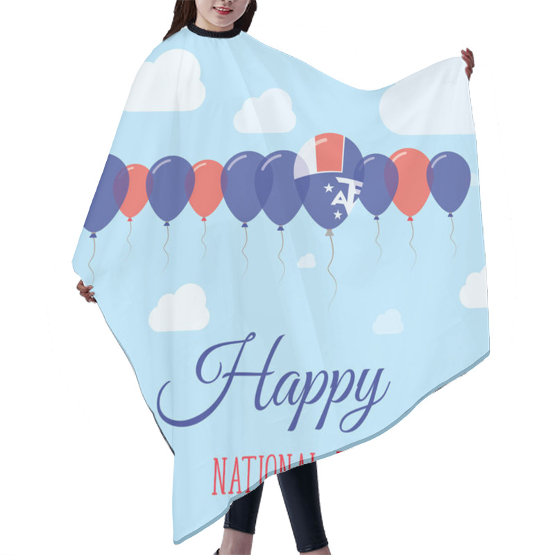 Personality  French Southern Territories National Day Flat Patriotic Poster Row Of Balloons In Colors Of The Hair Cutting Cape