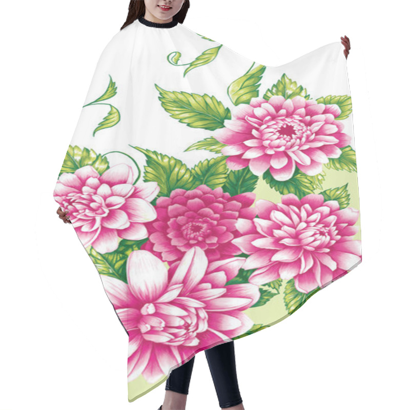 Personality  Pink Peony Flowers Hair Cutting Cape