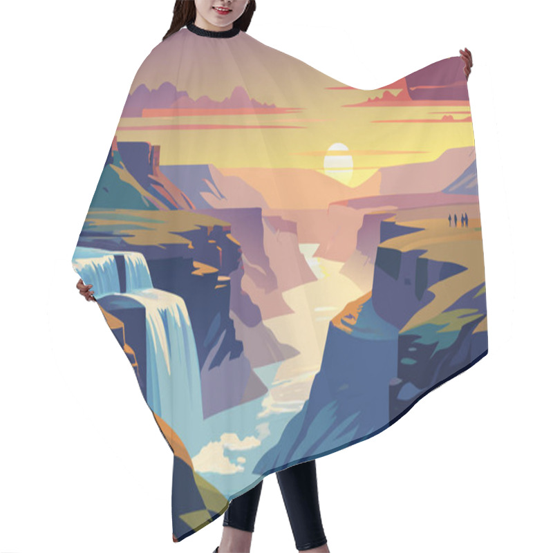 Personality  Beautiful Landscape Of Iceland. Vector Illustration Hair Cutting Cape