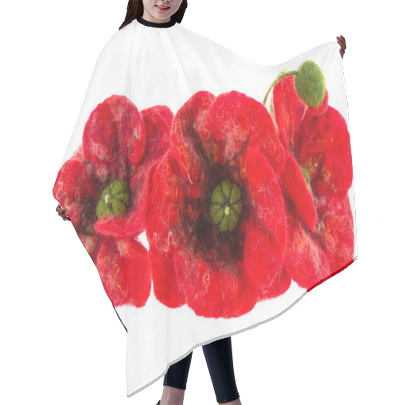 Personality  Hoop On The Head Of Red Poppies And Daisies Hair Cutting Cape