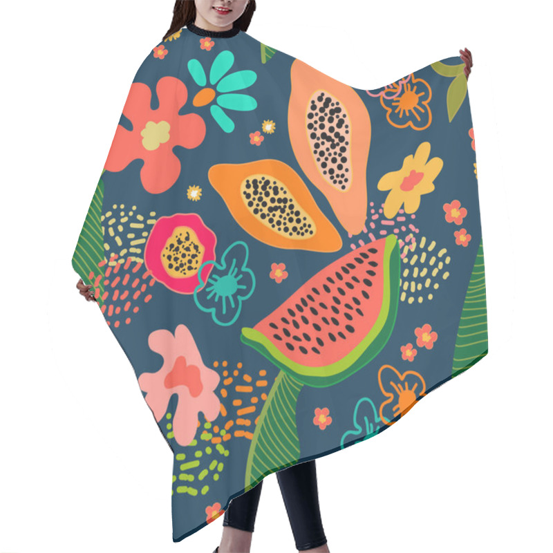 Personality  Exotic Garden Blossom. Hair Cutting Cape