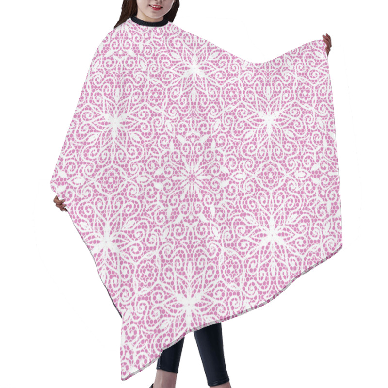 Personality  Seamless Lace Floral Pattern On Pink Background Hair Cutting Cape