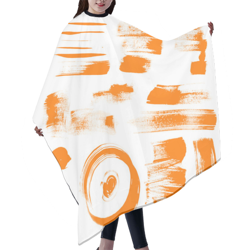 Personality  Orange Brush Strokes - Textured Strokes Of Different Shape Hair Cutting Cape