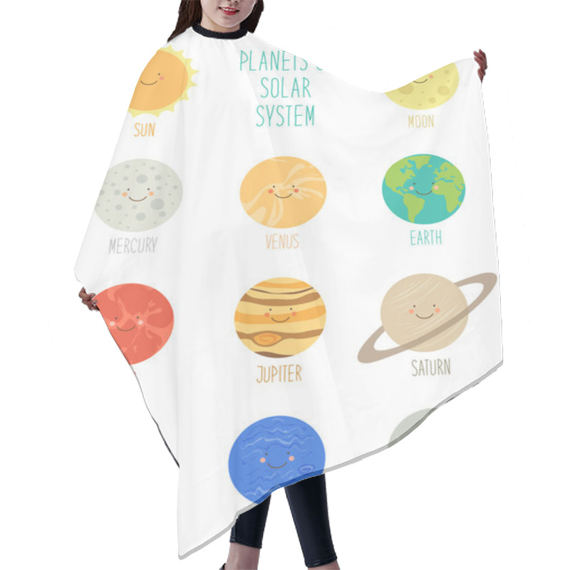 Personality  Cartoon Characters Of Planets Of Solar System Hair Cutting Cape