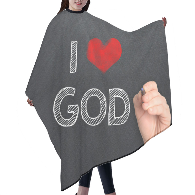 Personality  I Love God Handwritten On Dark Background Hair Cutting Cape