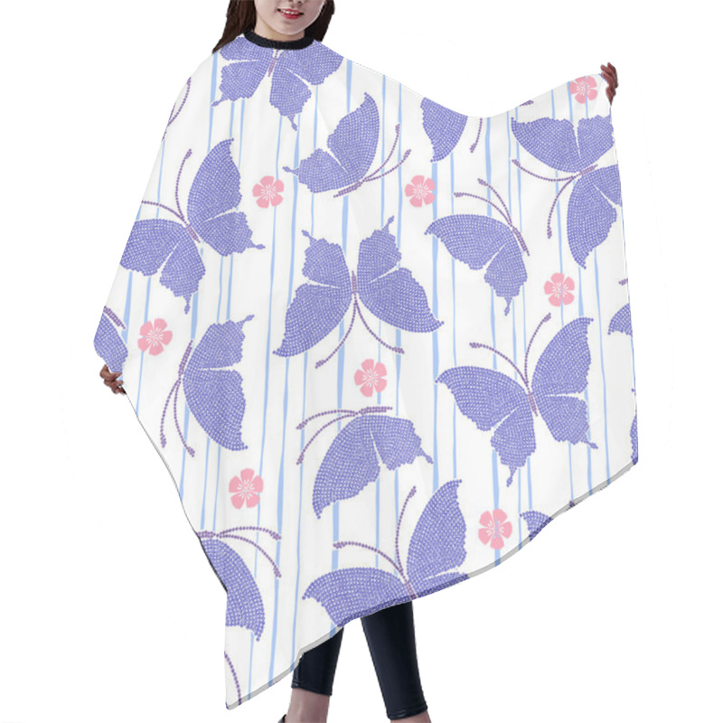 Personality  Japanese Butterfly Pattern Hair Cutting Cape