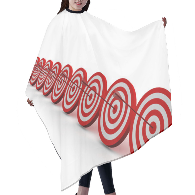 Personality  Row Red And White Target Hair Cutting Cape