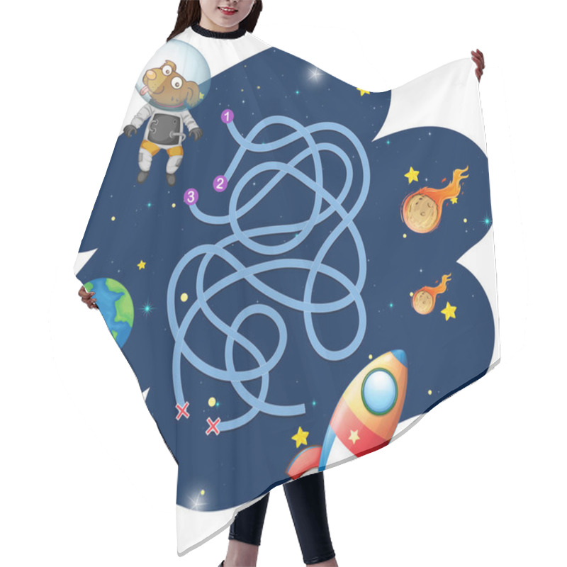 Personality  Dog Astronaut Game Template Illustration Hair Cutting Cape