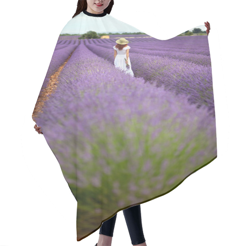 Personality  Woman In Field Of Lavender Hair Cutting Cape