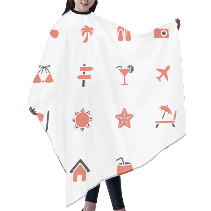 Personality  Summer Vacation Theme Icons Hair Cutting Cape