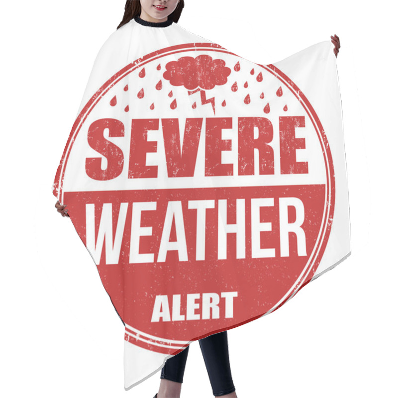 Personality  Severe Weather Alert Stamp Hair Cutting Cape