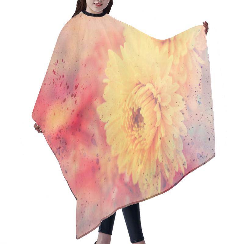 Personality  Scenic Artwork With Beautiful Aster Flowers Hair Cutting Cape