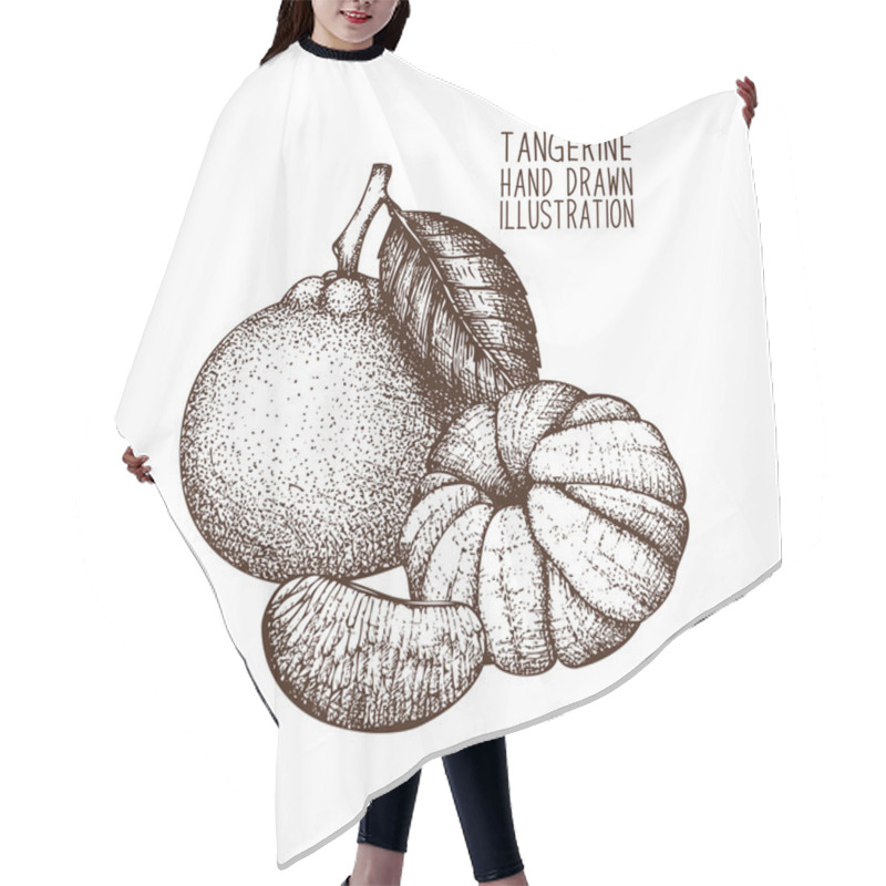 Personality  Hand Drawn Tangerine Fruits Hair Cutting Cape