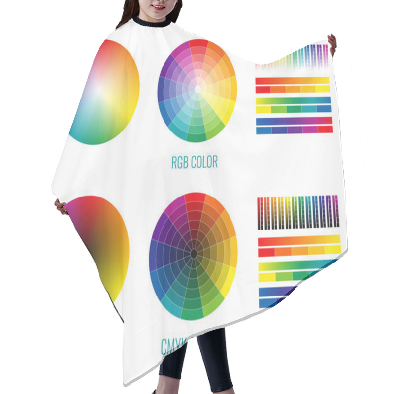 Personality  RGB CMYK Spectrums Set Hair Cutting Cape