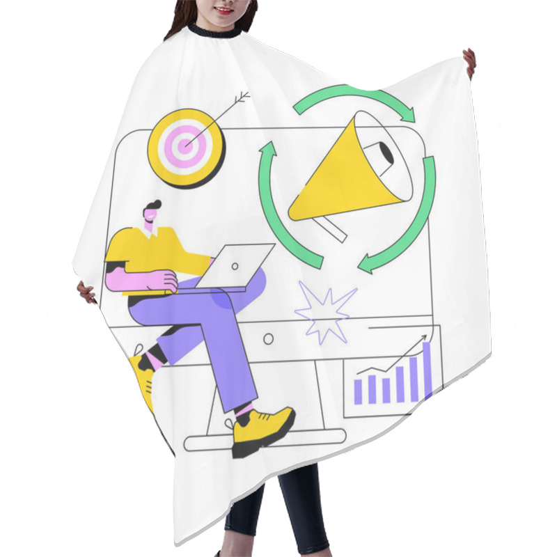 Personality  Remarketing Abstract Concept Vector Illustration. Hair Cutting Cape