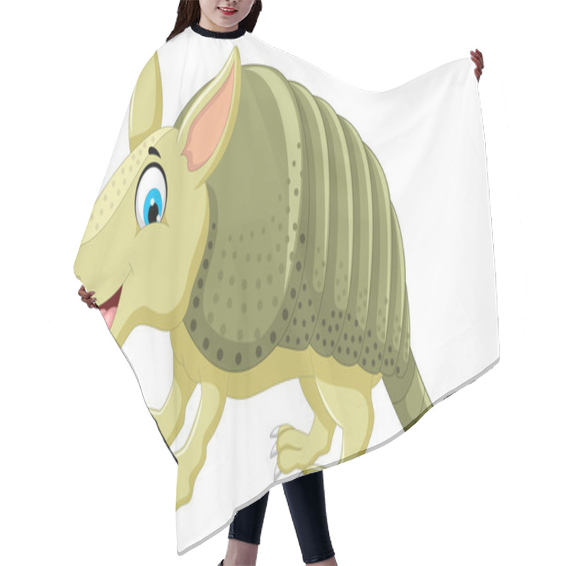 Personality  Funny Armadillo Cartoon Posing Hair Cutting Cape