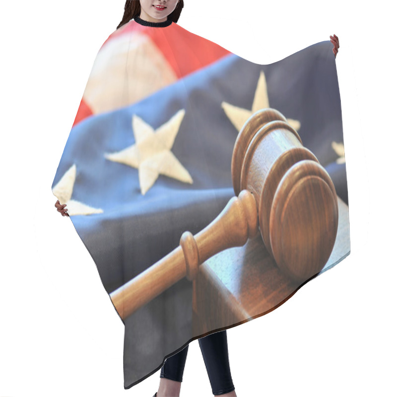 Personality  Flag And Gavel Hair Cutting Cape