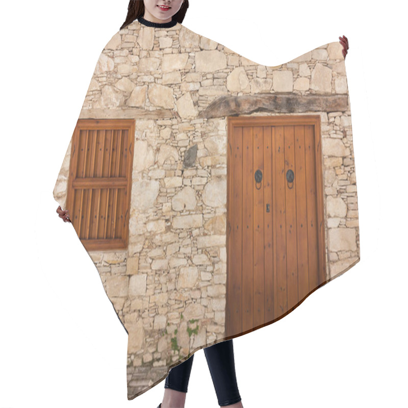 Personality  Ancient Door And Windows On A Stone Wall Hair Cutting Cape