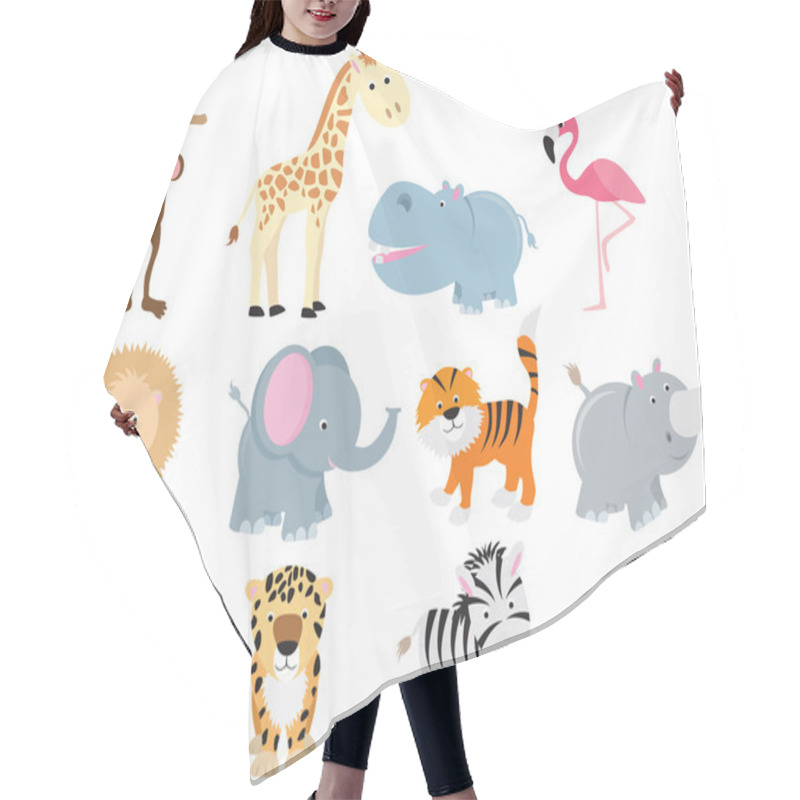 Personality  Cute Wild Safari Animal Cartoon Set Hair Cutting Cape