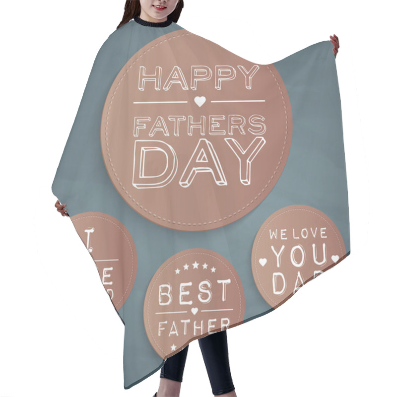 Personality  Happy Father's Day Labels Hair Cutting Cape