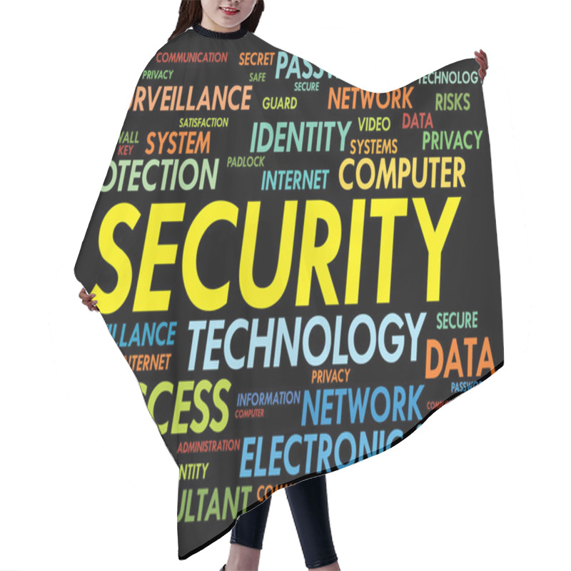 Personality  SECURITY Word Cloud Hair Cutting Cape