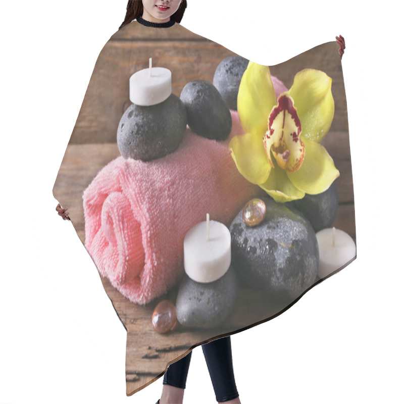 Personality  Spa Still Life With Stones Hair Cutting Cape