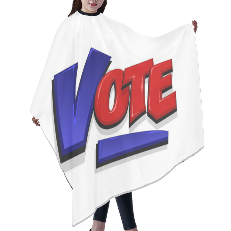 Personality  Vote Positive Checkmark Election Icon Text Pop Art Hair Cutting Cape