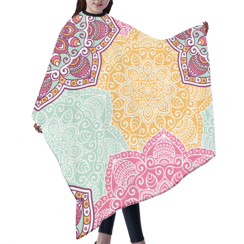 Personality  Ethnic Floral Seamless Pattern Hair Cutting Cape