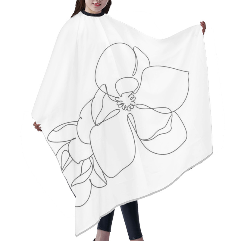 Personality  Magnolia Line Drawing Vector. Flower Line Art. Botanical Illustration Hair Cutting Cape