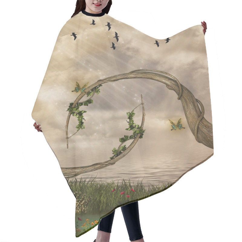 Personality  Fantasy Landscape Hair Cutting Cape