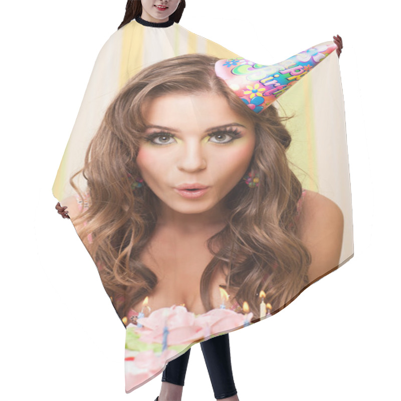 Personality  Teen Blowing Candles Hair Cutting Cape