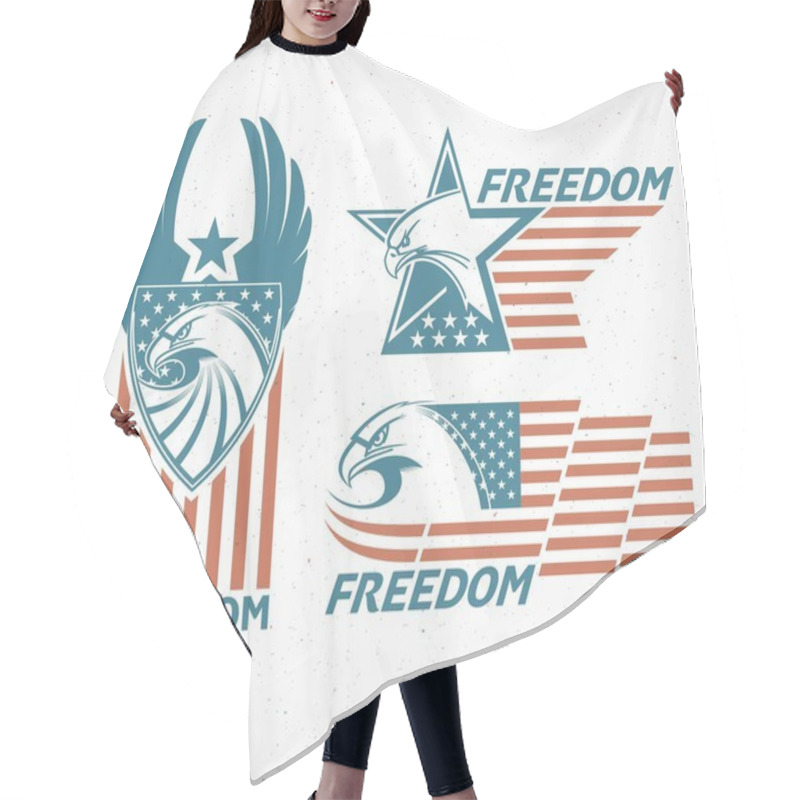 Personality  Memorial Day. Typographic Card With The American Flag And Eagle. Vector Illustration Hair Cutting Cape