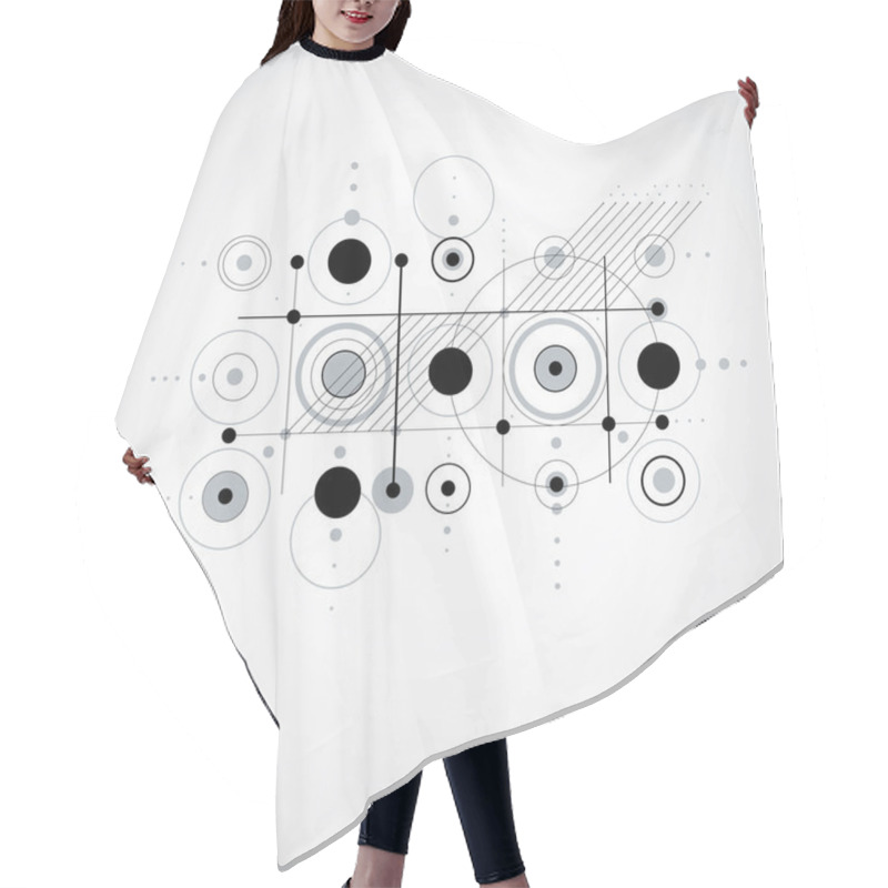 Personality  Retro Abstract Geometric Engineering Background Hair Cutting Cape