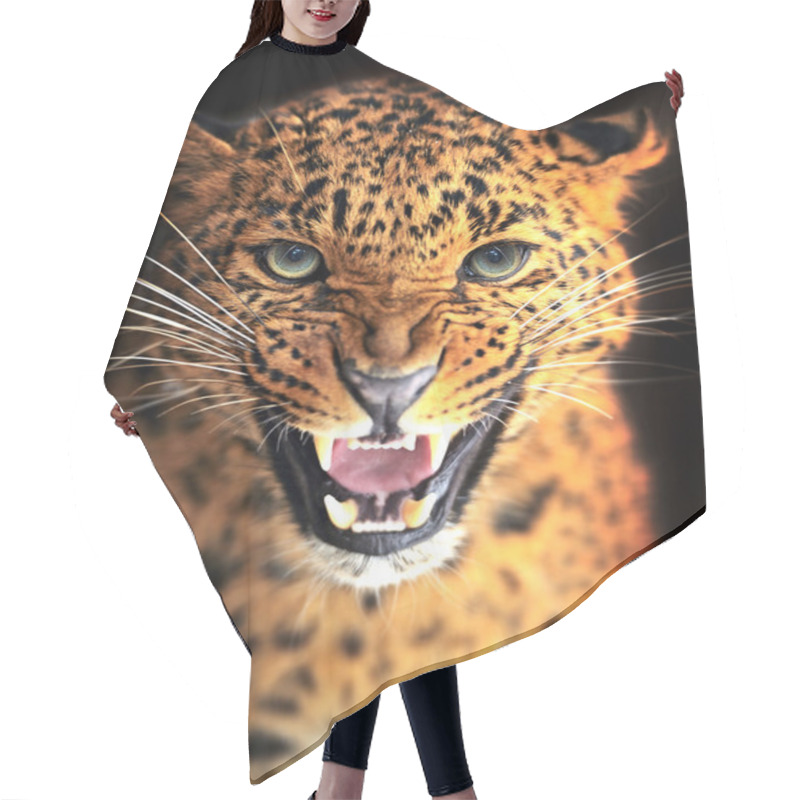 Personality  Leopard Hair Cutting Cape