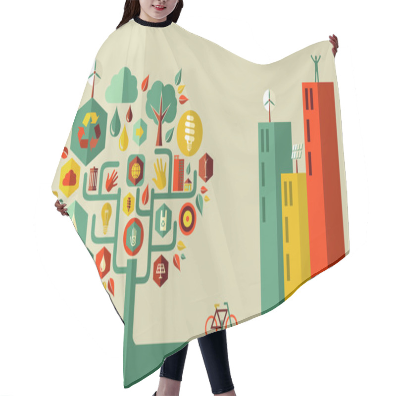 Personality  Green City Concept Hair Cutting Cape