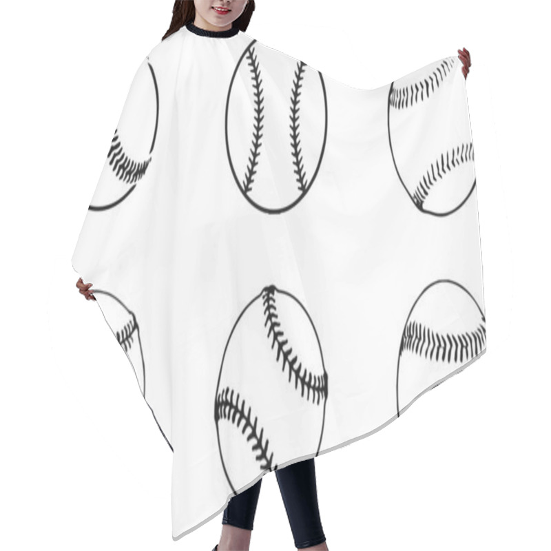 Personality  Baseball Icon On White Background Hair Cutting Cape