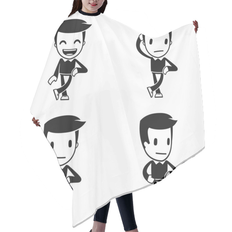 Personality  Funny Cartoon Helper Man Hair Cutting Cape