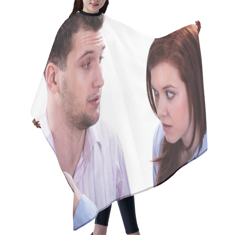 Personality  Lipstick Kiss On Shirt Collar Hair Cutting Cape