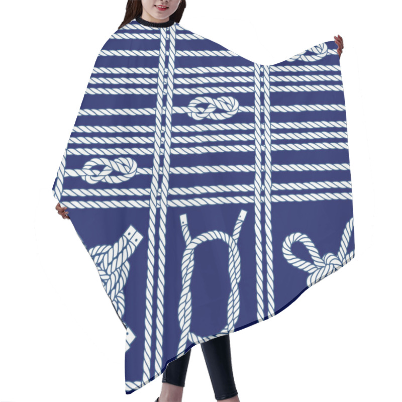 Personality  Pattern With Marine Rope And Knots Hair Cutting Cape