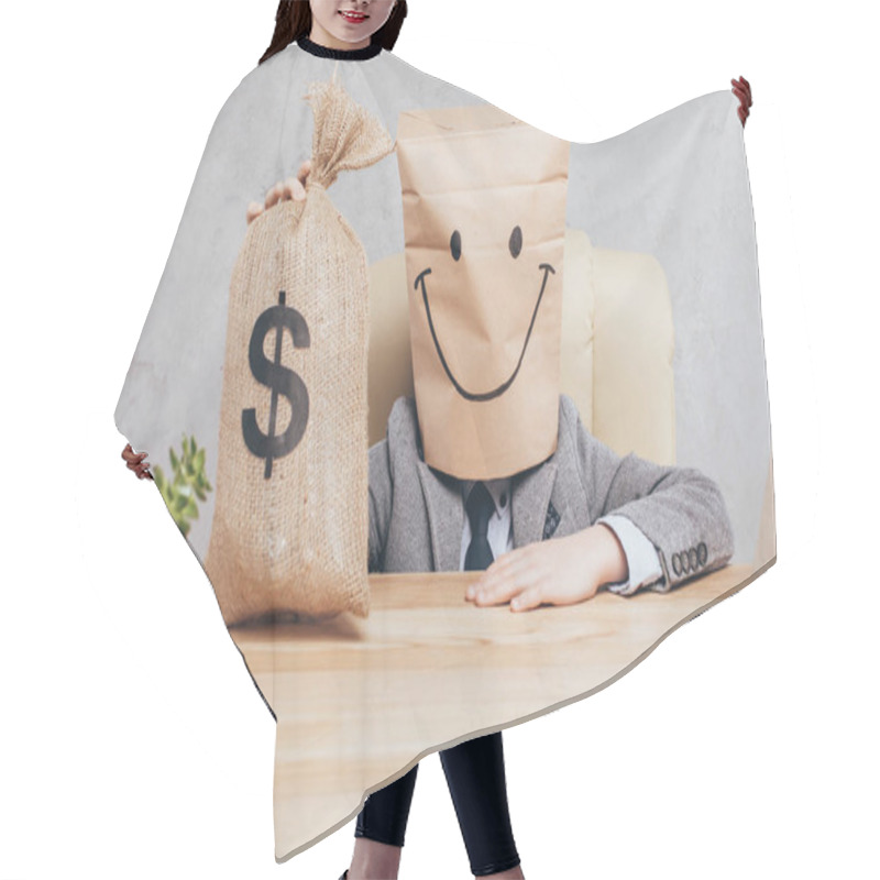 Personality  Kid With Money Bag Hair Cutting Cape