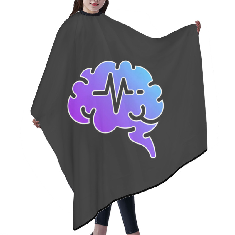 Personality  Brain Blue Gradient Vector Icon Hair Cutting Cape