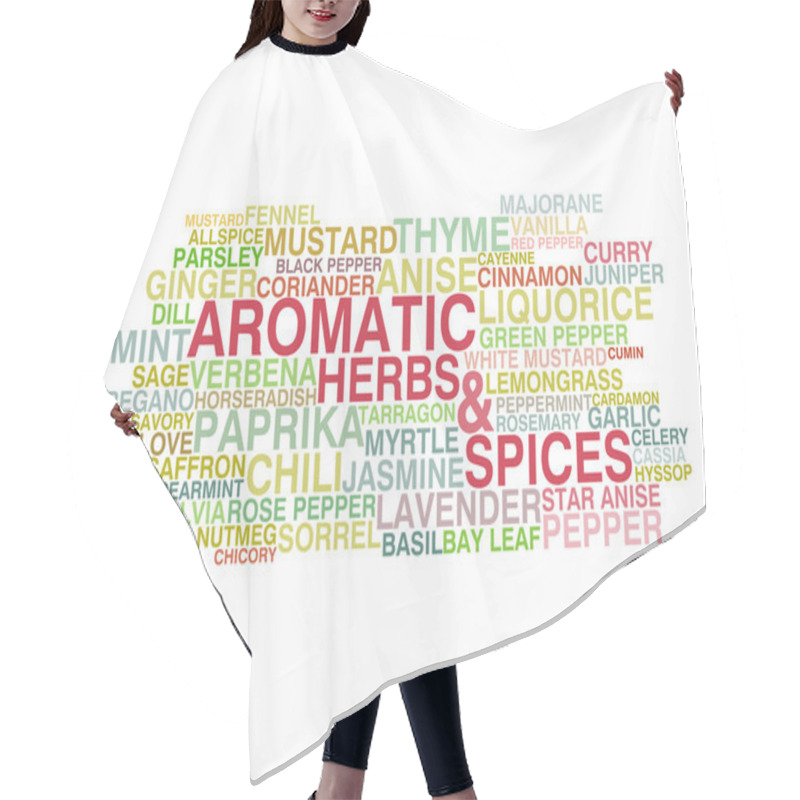 Personality  Variety Of Aromatic Herbs And Spices Hair Cutting Cape