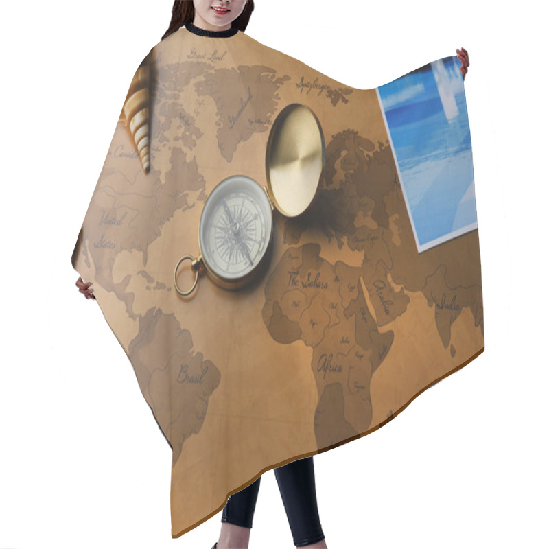 Personality  Marine Composition With Compass  Hair Cutting Cape