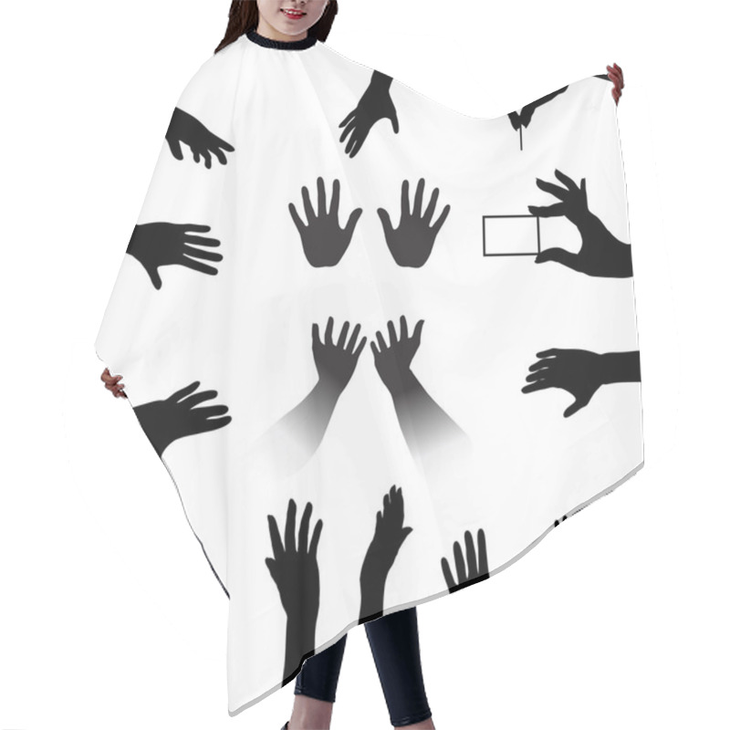 Personality  Hands Silhouettes Set Hair Cutting Cape