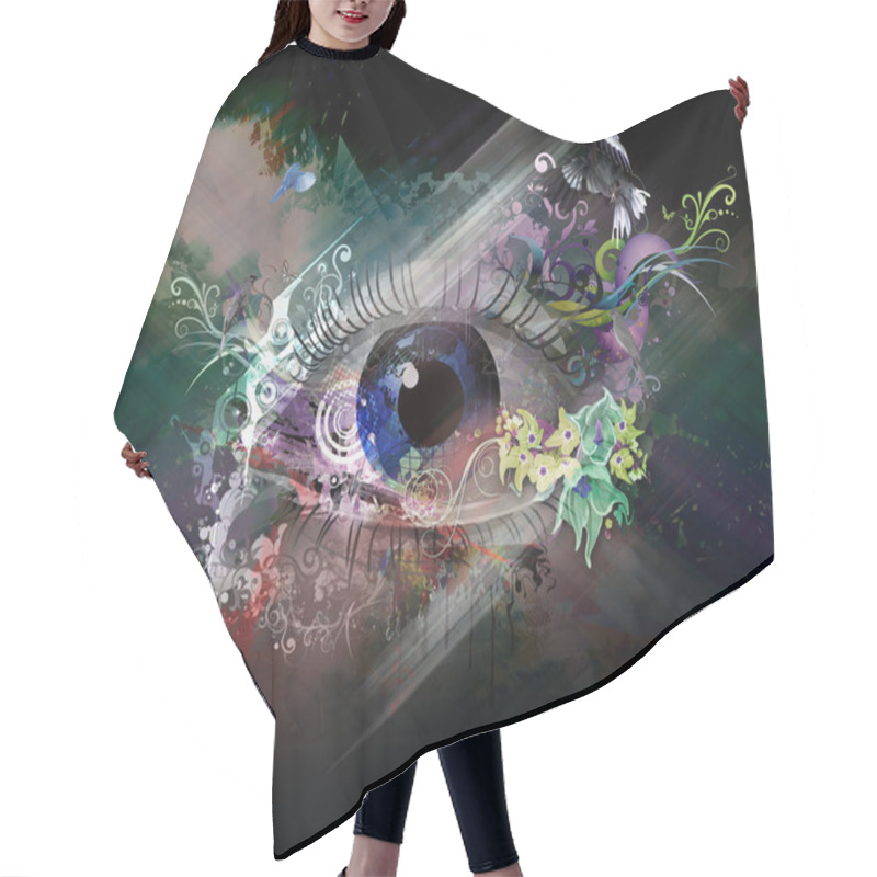 Personality  Eye Background Hair Cutting Cape