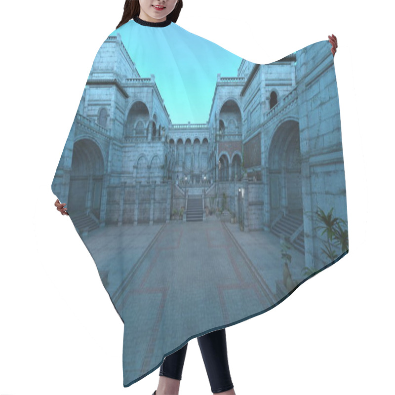 Personality  3D Rendering Of Historic Castle Hair Cutting Cape