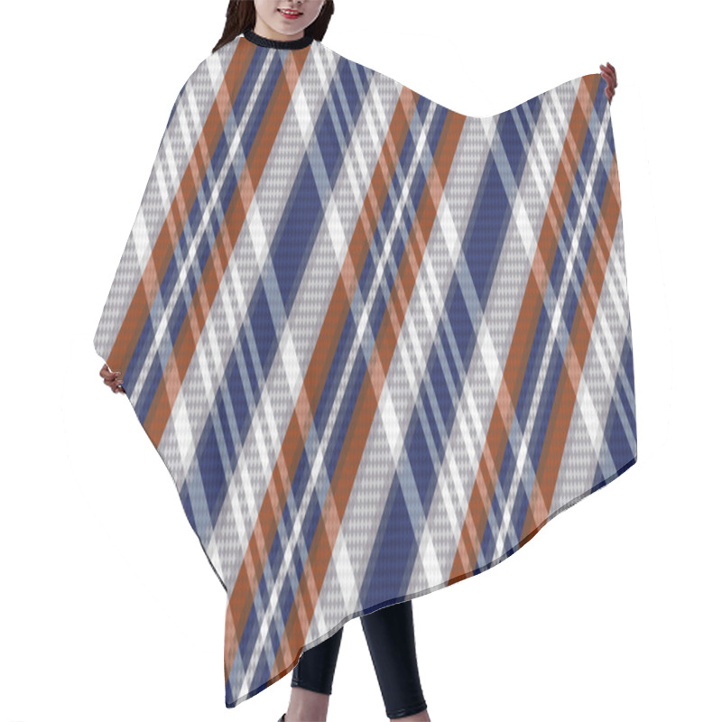 Personality  Rhombic Tartan Seamless Texture In Blue, Grey And Brown Hues  Hair Cutting Cape