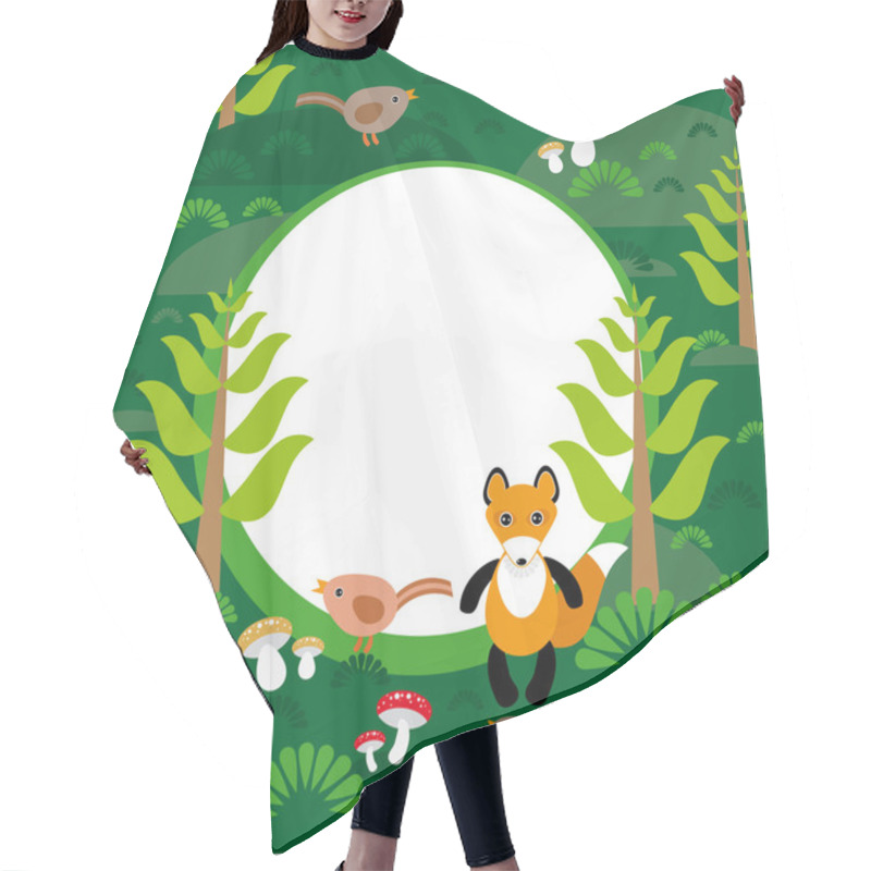 Personality  Fox In Green Forest Hair Cutting Cape